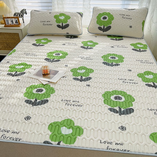 Thailand cartoon latex summer mat three-piece washable ice silk mat student dormitory single double air conditioning soft mat