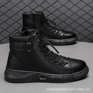 2025 Spring New Men's Martin Boots Outdoor Light Shoes British Style All-match Casual Trendy Short Barrel Martin Boots
