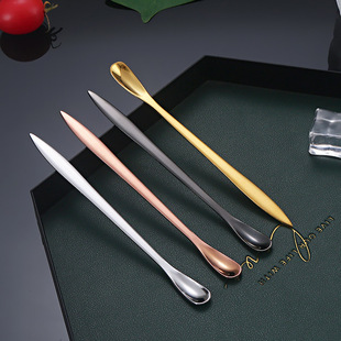 Stainless Steel Tea Spoon Creative Multifunctional Pu'er Tea Knife Tea Needle Pry Tea Cake Tool Mixing Spoon Japanese Bar Spoon