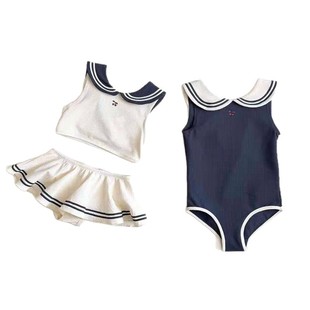 Toddler's Swimwear 2025 Nordic New Baby's Swimsuit Summer Girl's Navy Swimwear Sunscreen