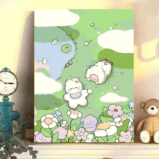 Digital Oil Painting DIY Animation Cartoon Decompression Children's Modern Simple Wind Series Hand Filling Oil Painting Wholesale