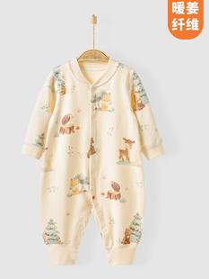 Ii-Ri Baby Baby Baby Pamsyama Одежда новорожденная теплая имбирная скалолазная одежда новая осенняя и зимняя одежда утолщена