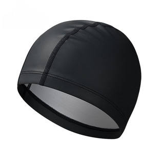 pu swimming cap source manufacturer solid color large waterproof swimming cap adult men and women multi-color pu leather coated swimming cap wholesale
