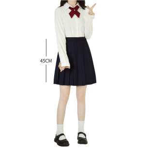 [Qi Ye | Solid Color Skirt] Black Cyanotic College Style a Japanese Joker JK Pleated High Waist Slim Skirt