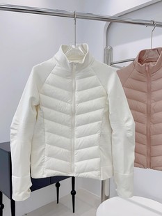 LU тонкий спортивный открытый пуховик lu женский короткий бег тонкий белый гусиный бархатный костюм йога осень-зима