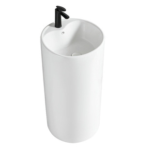 Wholesale Balcony Column Basin Floor Type Integrated Wash Basin Ceramic Washbasin Small Apartment Washbasin Outdoor