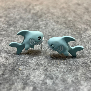 Independent station cute dinosaur stud earrings Korean style earrings crocodile metal cute mini animal jewelry factory wholesale