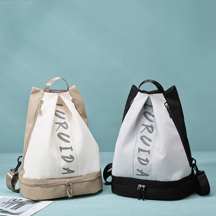 New Travel Bag Women's Backpack Drawstring Storage Swimming Bag Dry and Wet Separate Gym Bag Basketball Bag with Shoe Bin