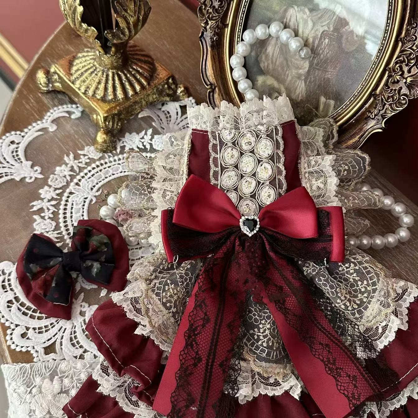 Pet Princess Dress Christmas Small Dog Pomeranian New Year Outfit Cat Luxury Costume