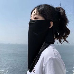Ice silk sunscreen face protection cycling sunscreen neck protection face protection breathable ear mask ultra-thin UV protection