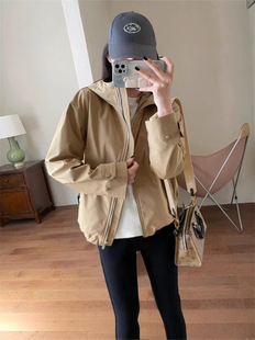 On the WTHEONE cabinet, 6500 Hejia frock bellows short hooded windbreaker stand collar jacket jacket 2025 spring