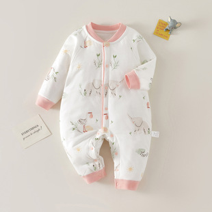 Baby's Cotton-padded jumpsuit 40g Thin Cotton Warm Clothes Baby's Boneless Hare Clothes for Autumn and Winter Children's Long Sleeve Climbing Clothes for Door