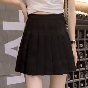Spring and Summer pleated skirt autumn skirt Korean style 2023 high waist skirt anti-exposure A- shaped skirt zipper waist skirt for women