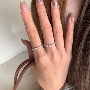 Japanese and Korean-style Trendy Ultra-flash Slim Zircon Ring Women's Light Luxury High-grade Finger Ring Elegant Niche Design Ring for Women