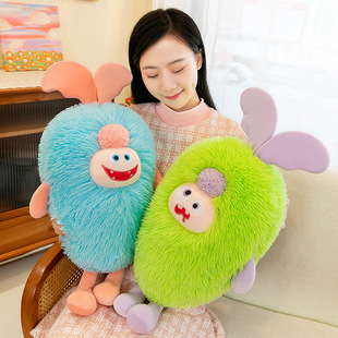 Cute emoji Little Monster Carrot pillow wholesale plush toy Ragdoll grab machine doll activity gift for women