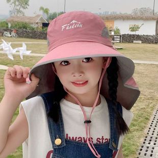 Children's Sunscreen Hat Men's Mountaineering Big Eaves Fisherman Hat Summer Ultraviolet Outdoor Neck Protection Sun Hat Shawl Sun Hat