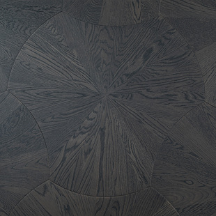 Black walnut art parquet solid wood floor special-shaped parquet big lotus leaf solid wood composite floor floor heating geothermal wood floor