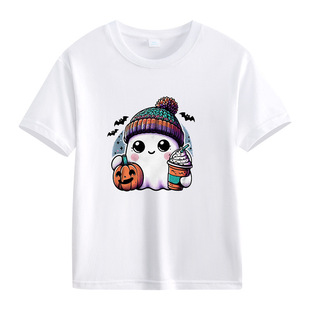 Children's Clothing Parent-Child Class Clothing Clothing Summer Solid Color Cute Graphic Printing Cotton Short-Sleeved T-Shirt Fixed Printing logo