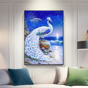 Diamond painting full diamond living room rich peacock 5diy Diamond painting new point diamond embroidery factory a generation of wholesale