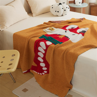 New Year New Little Red Snake Knitted Blanket Sofa Blanket Office Nap Leisure Blanket Ivia