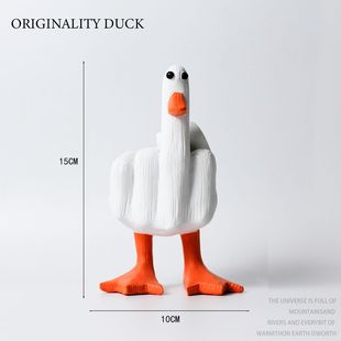 Трансграничная новая Duck You креативное украшение для рабочего стола утка среднего пальца Персонализированная статуя украшения из смолы оптом
