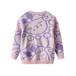 Girls' sweater children's 2023 Spring and Autumn new casual bottoming shirt pullover knitted sweater children's clothing top