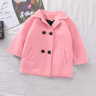 Boys' Coat Spring and Autumn 2023 New Children's Korean Style Western Style Children's Woolen Coat Mid-length Fashionable Top