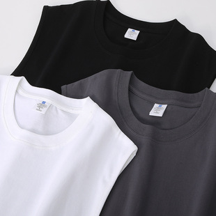 240g Cotton Vest Heavy Crewneck Vest Men's Summer Loose Leisure Fitness Sleeveless Crewneck