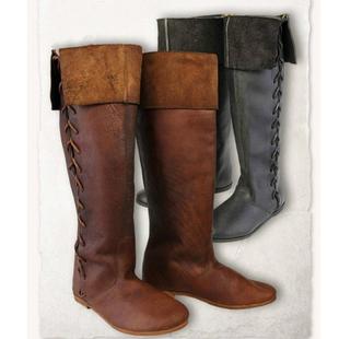 Retro Roman Boots Sleeve Low Heel Men's Boots Motorcycle Boots High Barrel Foreign Trade Boots AliExpress Large Size 40-48 Foreign Trade