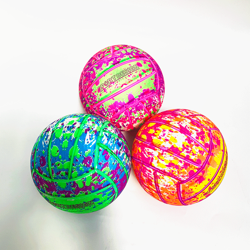 extra thick 15cm color children rainbow inflatable rubber ball kindergarten outdoor fitness toy ball wholesale