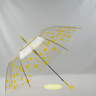 Creative small fresh long handle transparent umbrella color straight transparent umbrella automatic wholesale logo advertising gift umbrella
