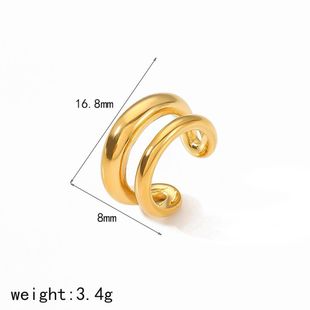 Амазонка из нержавеющей стали зажим для ушных костей 18k золото нишевые дизайн три провода постепенно золотой без ушных отверстий титановый стальной зажим для ушей