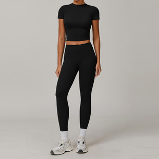 Cross-border Sanding Yoga Suit suit High Waist Tight All-match Yoga Fitness Suit Running Sports suit Women 8886
