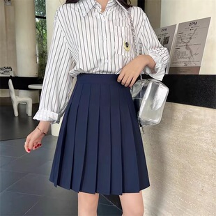 Pleated Skirt Soft Girl College High School Graduation Junior High School Tall Korean Style Anti-Exposure High Waist Half-Length Slimming Look A-Line Skirt