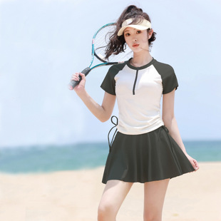 2025 New Two-piece Conservative Swimsuit Women's Split Slimming Belly Covering Swimming Pool Split Swimsuit Women's Swimming