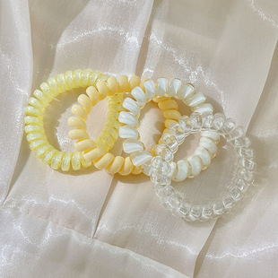 high quality Telephone Line Hair Ring Summer Fresh Hair Rope Cute Hair Rope Durable High-value Rubber Tendon Women's Hair Accessories
