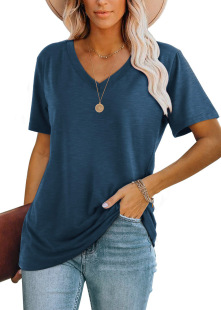 Women's Casual Top Short-sleeved V-neck T-shirt