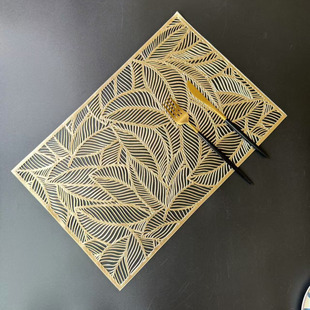 Rectangular tree-shaped table mat gilding insulation mat plate mat simple European and American style decorative non-slip mat hollow Western food mat