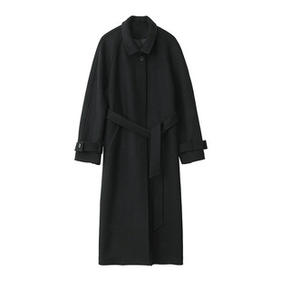 Mid-length Woolen Coat Women's 2024 Winter New Thickened Hepburn Style Woolen Coat Stylish Fashion