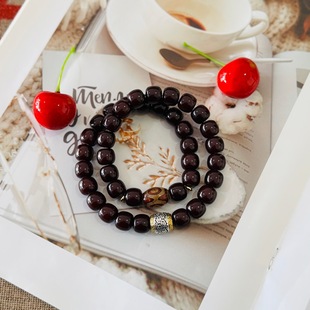 Shake the sound of the same sugar heart old material bodhi bracelet double circle men and women around the soft bodhi beads beads beads text play bracelet