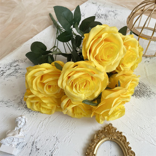 Yellow Flower Material Wedding Flower Art Simulation Flower Decoration Wedding Sunflower Poppy Yellow Yellow Lemon Yellow Soft Home