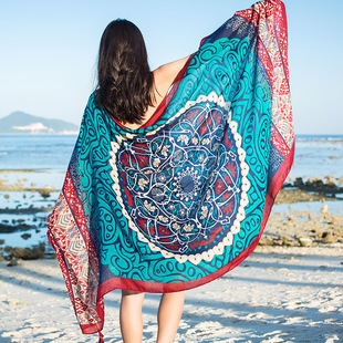 Summer Vacation Ethnic Style Scarf 2023 New Desert Travel Sunscreen Shawl All-match Thin Beach Scarf