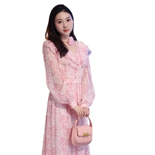 [Special Offer] French Floral Long Dress with the Same Style as the Movie, Elegant and Fresh Lace Mid-Length Dress