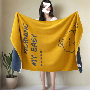 Cotton bath towel cartoon men's and women's cotton soft absorbent high-grade wrap towel lint-free thick children's towel manufacturers