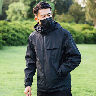 New Outdoor Windproof and Rainproof Fleece-lined Thickeneding Warm Breathable Jacket Mountaineering Clothing Cycling Clothing Wholesale Printable Lo