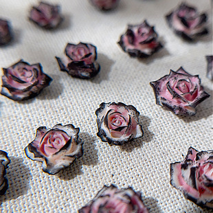 New Mixed Dark Flower Nail Art Ornaments Resin Camellia Delicate Light Luxury Wear Armor Ornaments Wholesale
