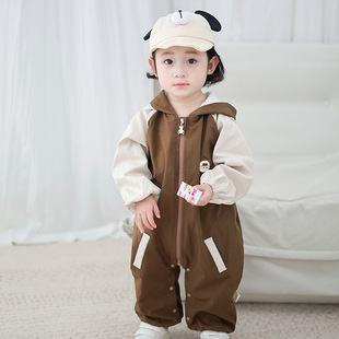 Men's and Women's Baby Clothes Early Spring Korean Style Tooling Style Jetsuit Infant Windproof Jacket Climbing Clothes