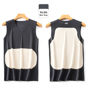 New men's and women's patch warm vest body protection warm double-sided plus velvet sanding 37 vest underwear wholesale