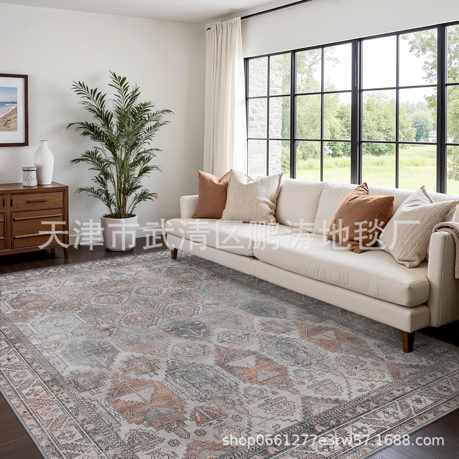 Temu Dropshipping Persian Decorative Carpet for Home Living Room Easy Care Washable Sofa Carpet Decorative Carpet in Stock