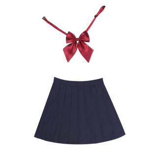 Spot K1543 Plus Size Women's Clothing Jk Korean Style Suit Shirt Pleated Skirt Bow Tie Large Size Plaid Two-Piece Skirt